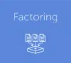 Ilustración con logo y letras sobre factoring