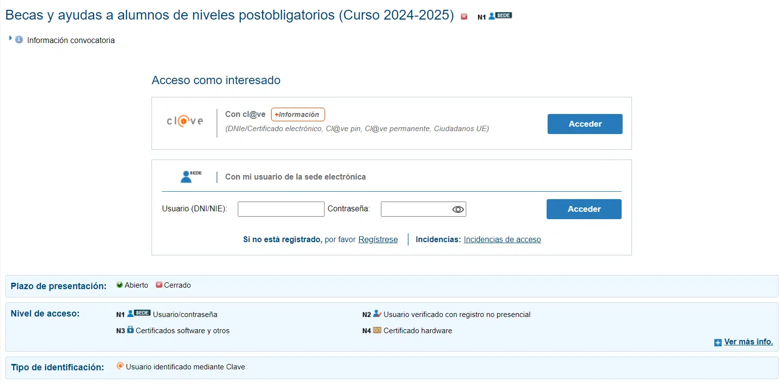 Estado de tramitación Becas MEC 2024-25. Solicitud de Acceso en Mis Expedientes