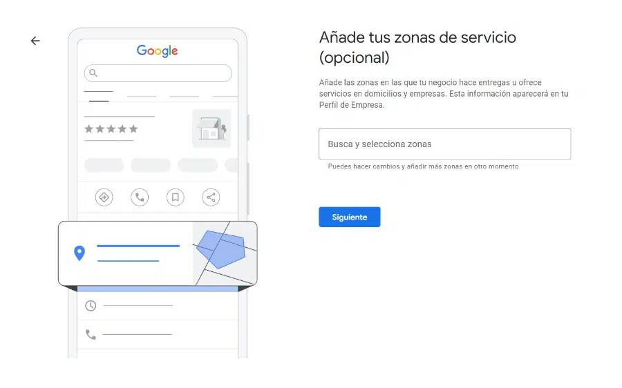 Añade tus zonas de servicio de empresa en la ficha de Google My Business Profile