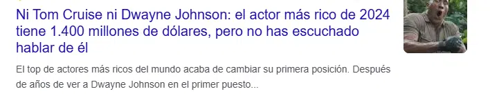 Clickbait de titular de el actor más rico y del que no has escuchado hablar